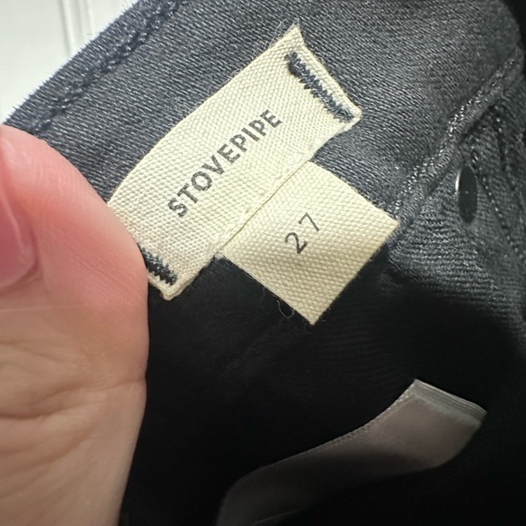 Madewell Stovepipe Jeans in True Black Wash: Coated Edition Size 27 EUC - Picture 4 of 5